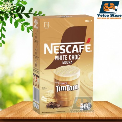 Cà Phê Nescafe White Chocolate Mocha Tim Tam Coffee Sachets Hộp 8 Gói 140g